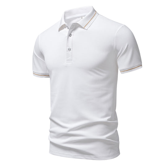 Business Lapel Breathable High-end European Size Casual Polo Shirt