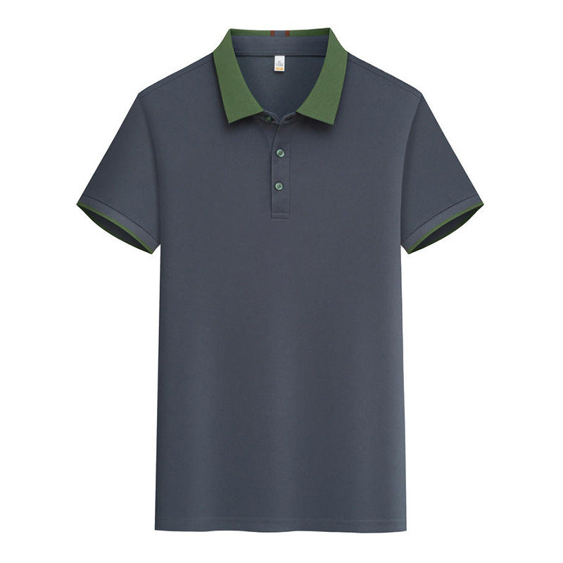 Contrast Color Lapels Polo Shirt