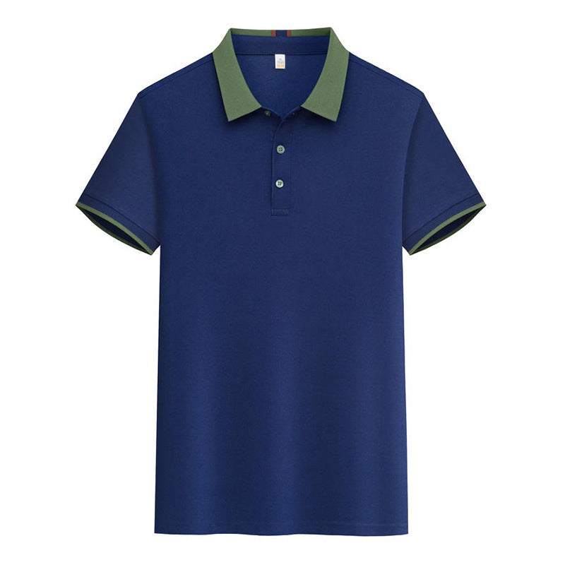Contrast Color Lapels Polo Shirt