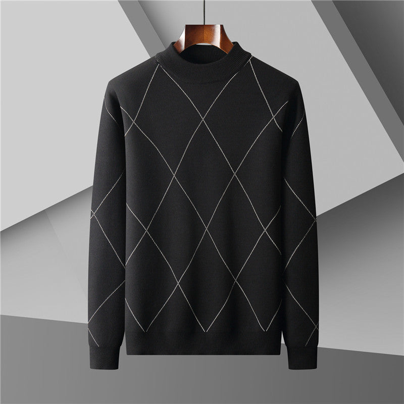 Round Neck Trend Loose Leisure Warm Long Sleeve Men's Sweater