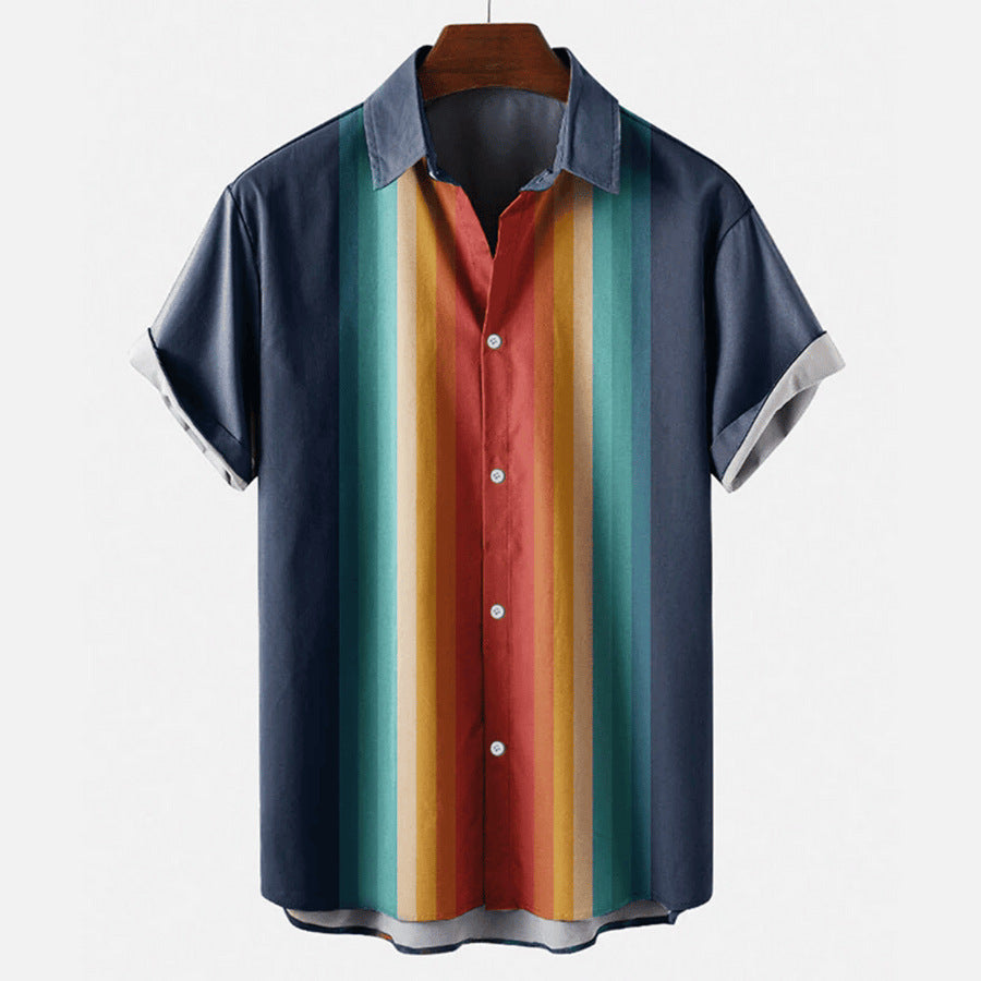 Summer New Plus Size Casual 3D Digital Printing Men's Shirt