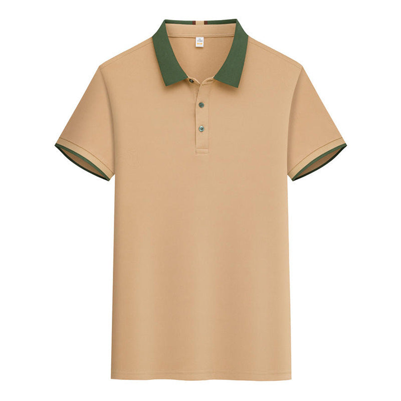 Contrast Color Lapels Polo Shirt