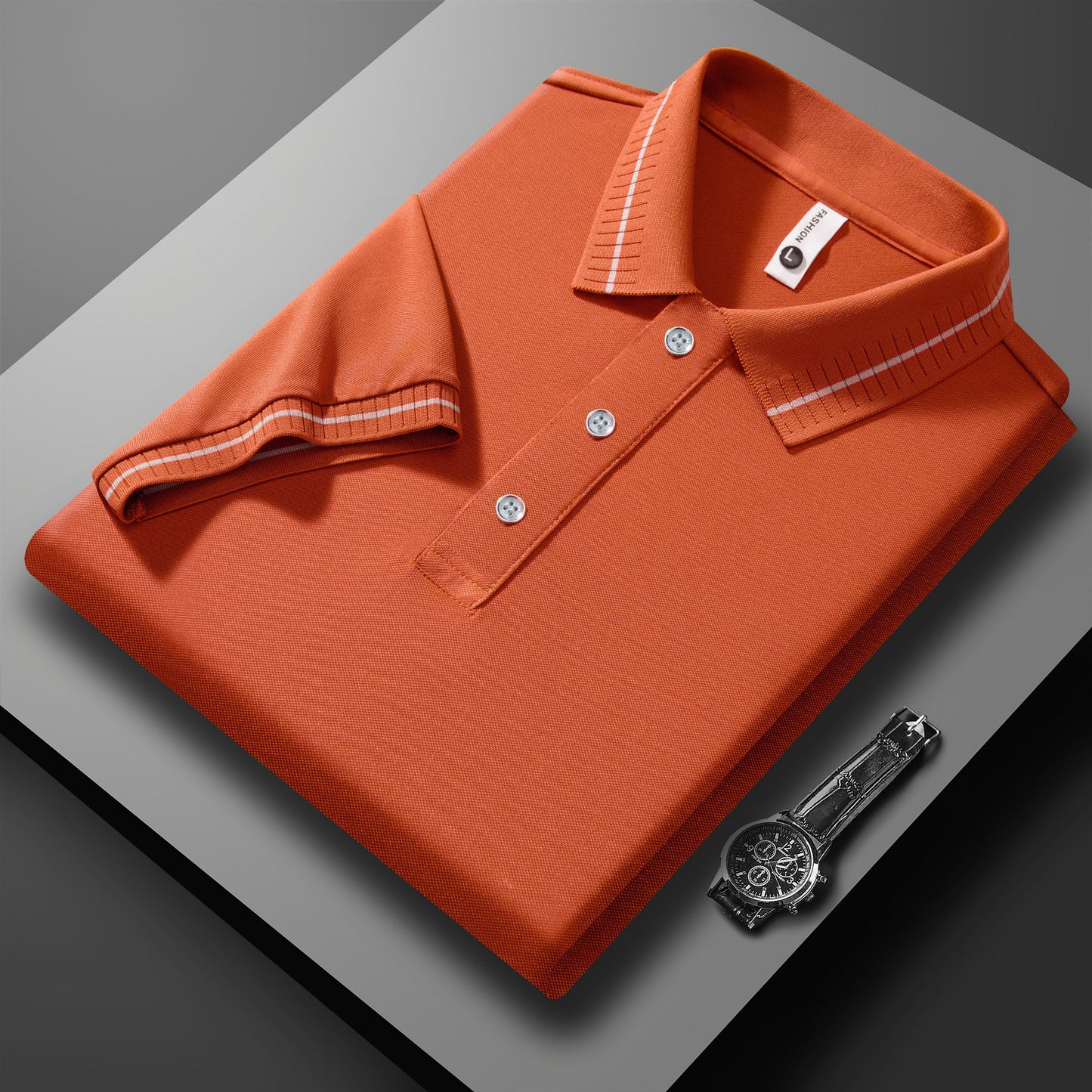 Business Lapel Breathable High-end European Size Casual Polo Shirt