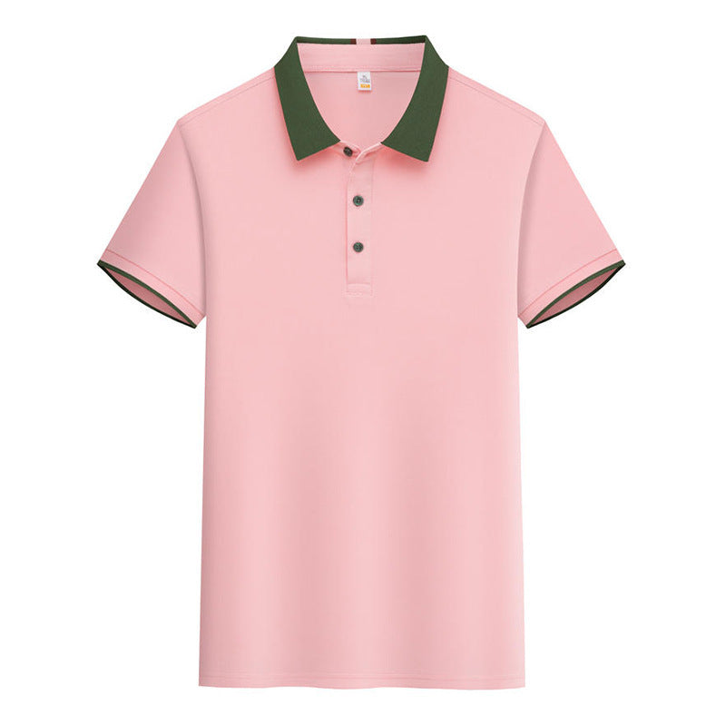 Contrast Color Lapels Polo Shirt
