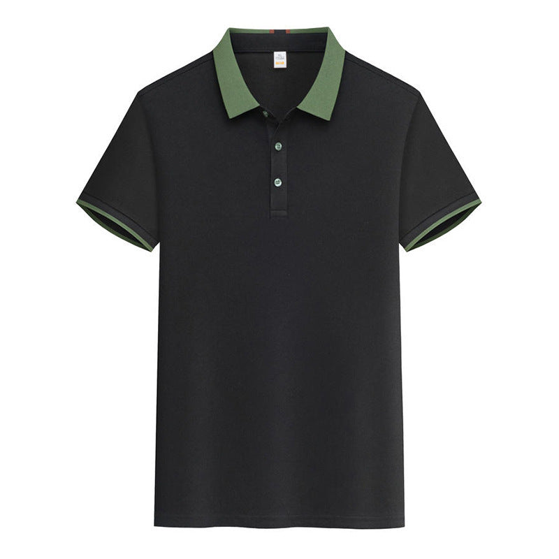 Contrast Color Lapels Polo Shirt